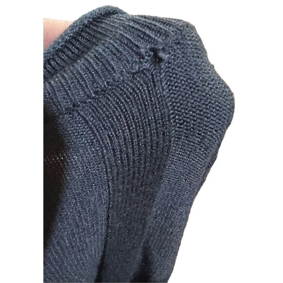 Topshop Womens Charcoal Gray Ribbed Button Sleeve Pullover Sweater sz 6 - Picture 9 of 13